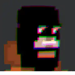 pixelated glitching face