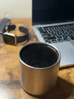 steam rising from coffee cup