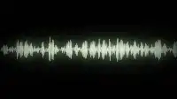 glowing audio waveform animation