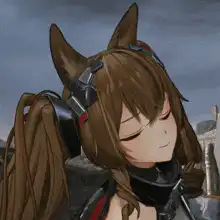 anime girl with horse ears smiling