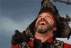 Captain Barbossa laughing