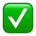 Green checkmark button pulsing