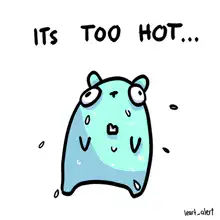 Blue character melting from heat