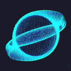 glowing cyan torus wireframe