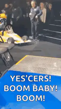 Purdue Boilermaker mascot in go-kart