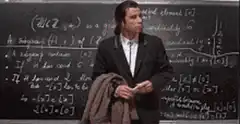Matt Damon teaching math on blackboard