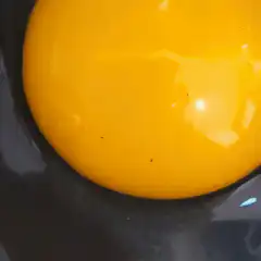 Raw egg yolk in a bowl