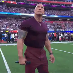 The Rock on the football field