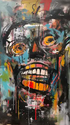 Colorful abstract screaming face