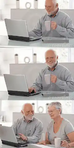 senior couple using laptop