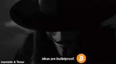 Guy Fawkes mask with Bitcoin logo