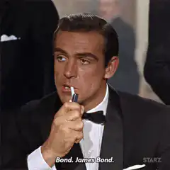 James Bond lights a cigarette