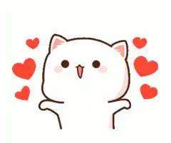cute cat with hearts