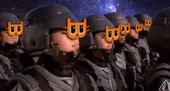 Soldier with cat eyes doing his part