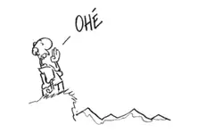 Man shouting ohé off a cliff