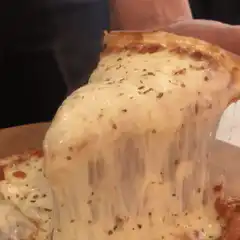 Cheesy pizza slice pull