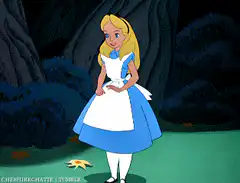 Alice twirls in the forest