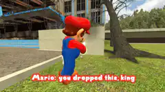 Mario drops a crown