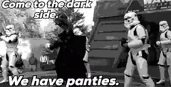 Darth Vader Come to the dark side we have panties
