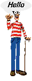Wally waving hello