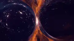 Two black holes merging
