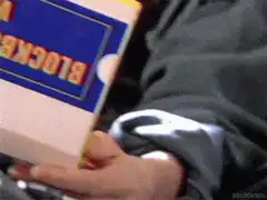 Blockbuster video tape hits the wall