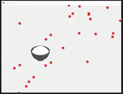 3d bowl catching red dots