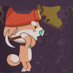 dog miner mining coal