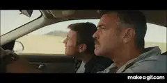 George Clooney and John Kraspin driving