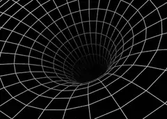 Spinning white grid tunnel