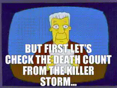 Krusty the Clown checks the death count