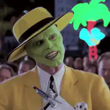 The Mask showing off money