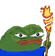 Pepe holding a torch