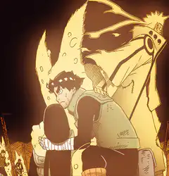 Naruto and Sasuke with Kurama