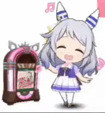 Shiroko dancing with jukebox