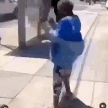 kid slips on sidewalk
