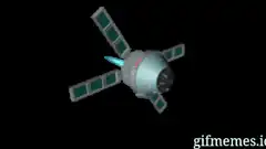 3D satellite rotates revealing Earth