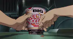 Hands opening Big Noodle Time cup