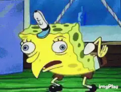 SpongeBob walking back and forth