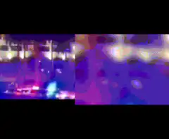 Thermal camera view of a person in a room