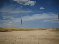 Tumbleweed rolling down a dirt road