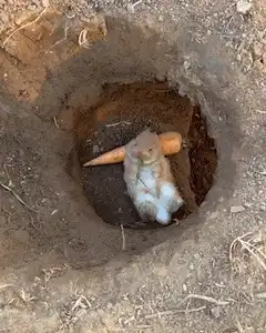 Bunny with carrot in hole