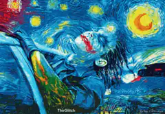 Joker in Starry Night style