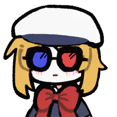 blush anime girl with 3d glasses