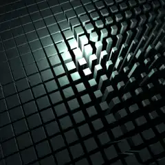 3D grid of cubes rising and falling