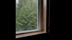 Mark Zuckerberg peeks through window