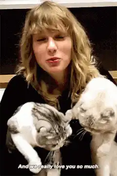 Taylor Swift with cats