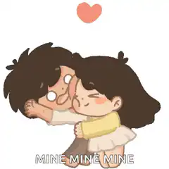 cartoon couple hugging mine mine mine