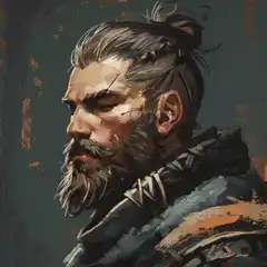 Bearded warrior portrait animation