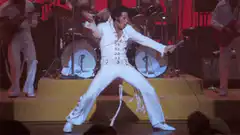 Elvis Presley performing on stage